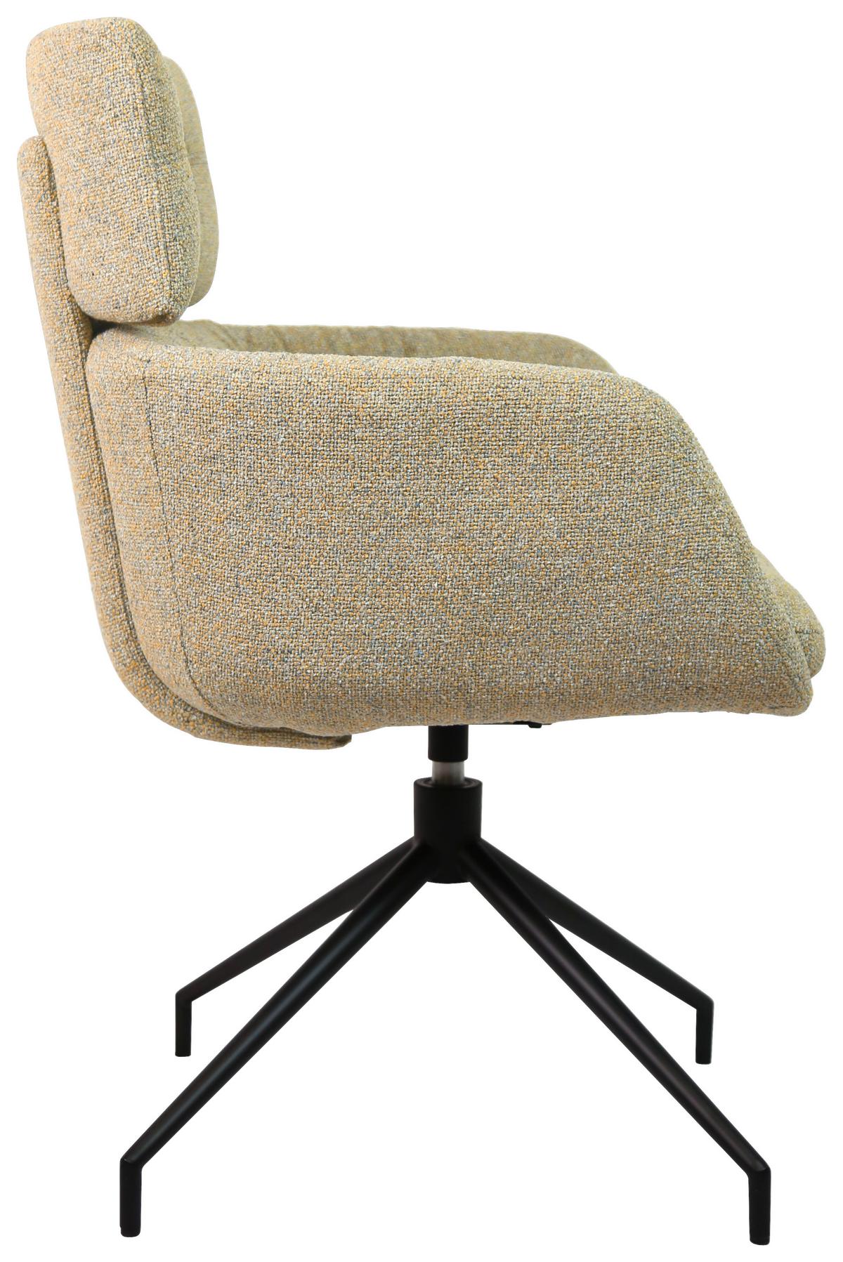 KRZESŁO Z PODŁOKIETNIKAMI PABLO -EXKLUSIV- - czarny/szarobrązowy, Design, metal/tkanina (62/92/66cm) - Dieter Knoll