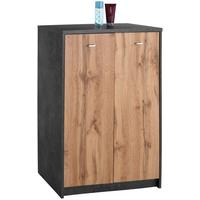 Komód 2 Ajtó 4-You - tölgyfa színű/szürke, Modern, faalapú anyag (74/111.4/34,6cm)