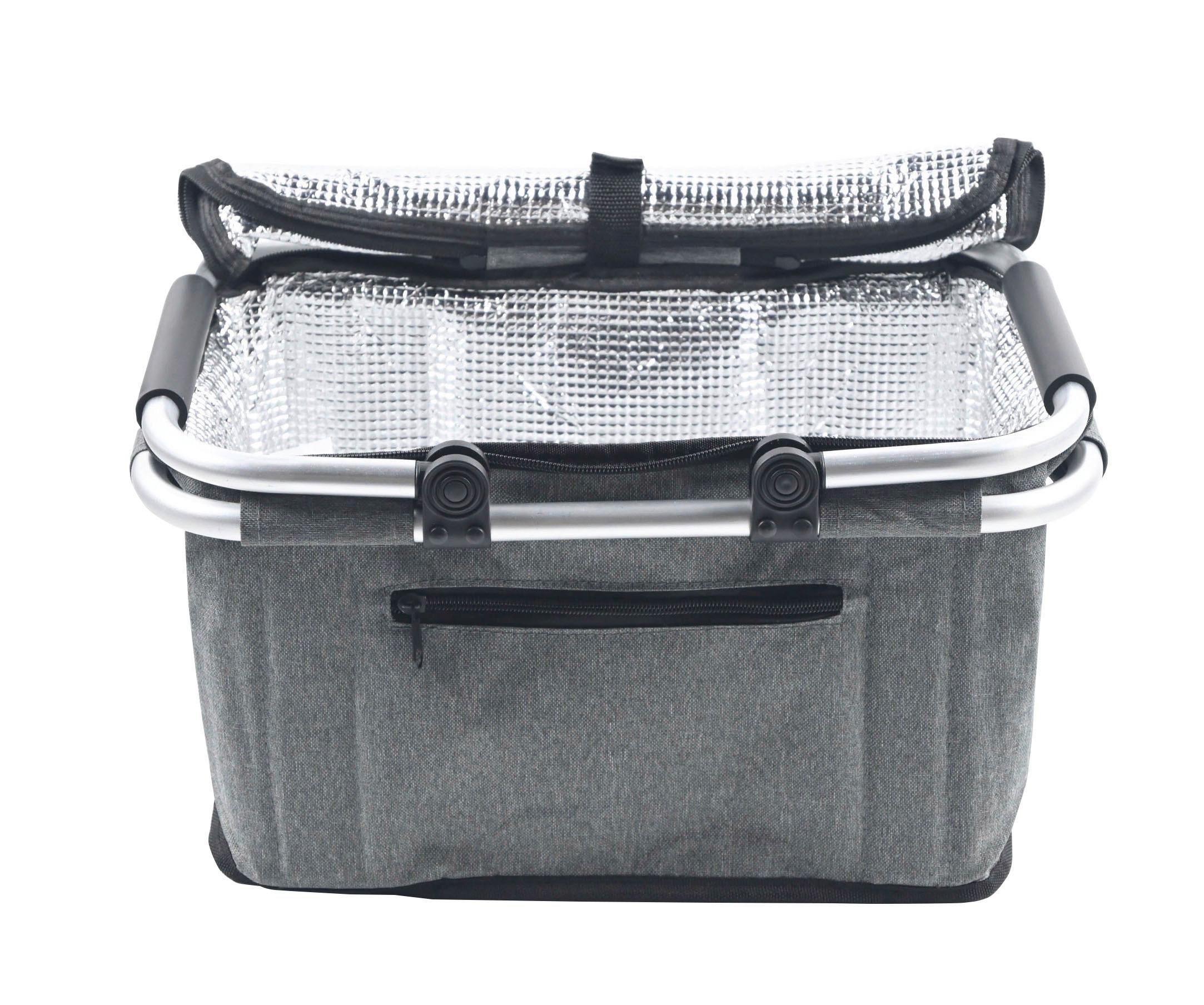 VARUKORG ALISA - grå, Klassisk, metall/textil (42/27,5/24cm) - Mömax