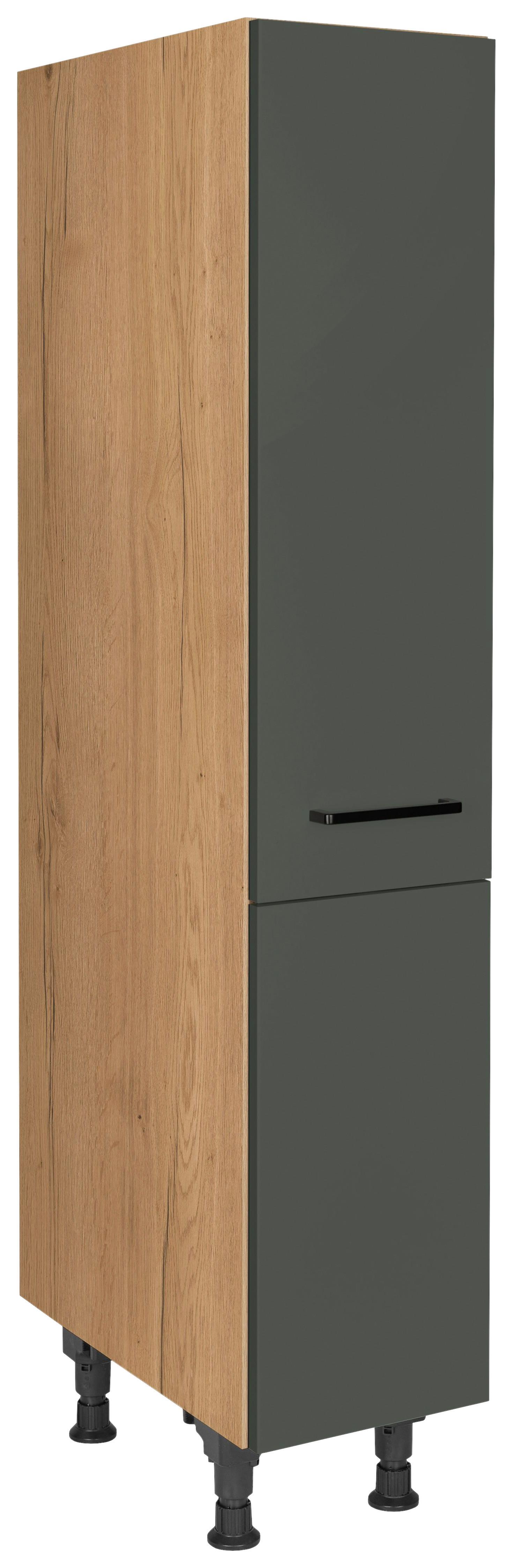 Apothekerschrank Easytouch Grün - Eichefarben/Schwarz, MODERN, Holzwerkstoff/Metall (30/168/58cm) - Nobilia