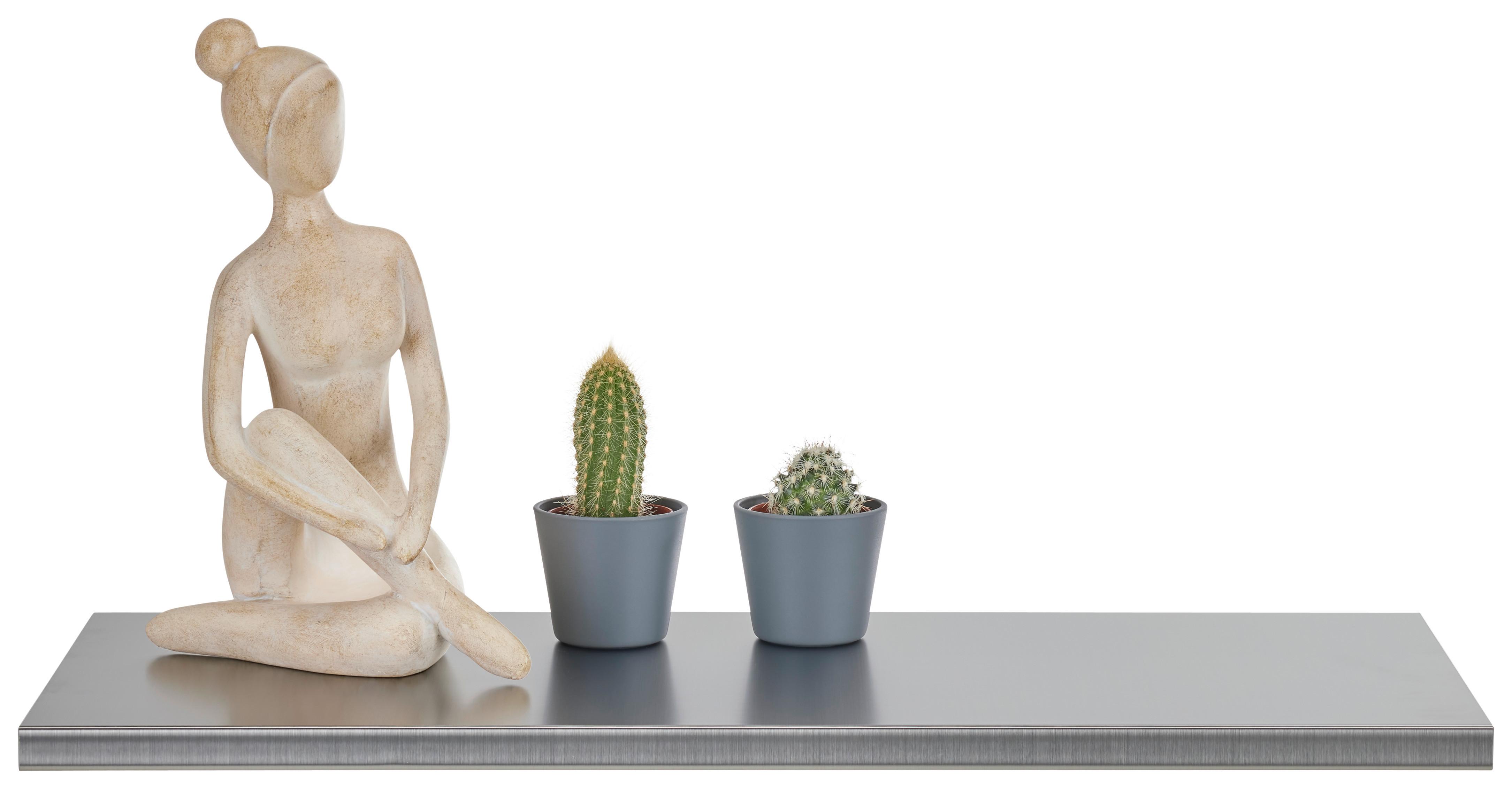 Wandboard in Edelstahlfarben - Edelstahlfarben, MODERN, Holzwerkstoff (60/1,8/25cm) - Premium Living