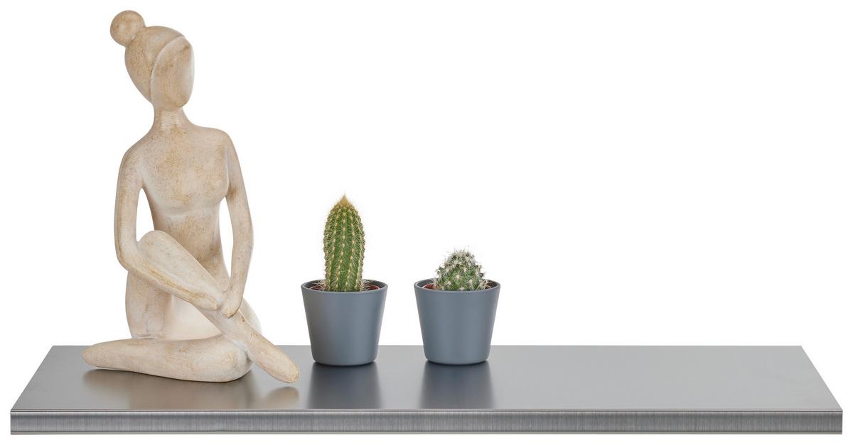 Falipolc Chany - nemesacélszínű, Modern, faalapú anyag (60/1,8/25cm) - Mömax