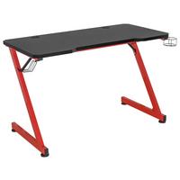 Gaming Miza Graz, 120x60, Črna, Rdeča - rdeča/črna, Moderno, kovina/leseni material (120/75/60cm)