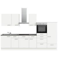 Küchenleerblock Touch Low o. Geräte Weiß - Schieferfarben/Edelstahlfarben, MODERN, Holzwerkstoff/Metall (330cm) - Nobilia