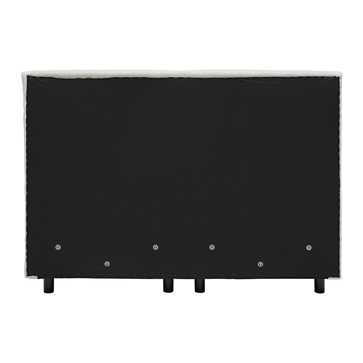Boxspringbett Bari in Creme ca. 140x200cm - Creme/Schwarz, KONVENTIONELL, Textil/Metall (140/200cm) - Mömax