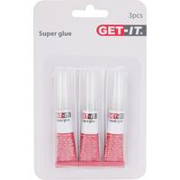 Pillanatragasztó Superlijm 3x3g Get It Line - fehér, műanyag