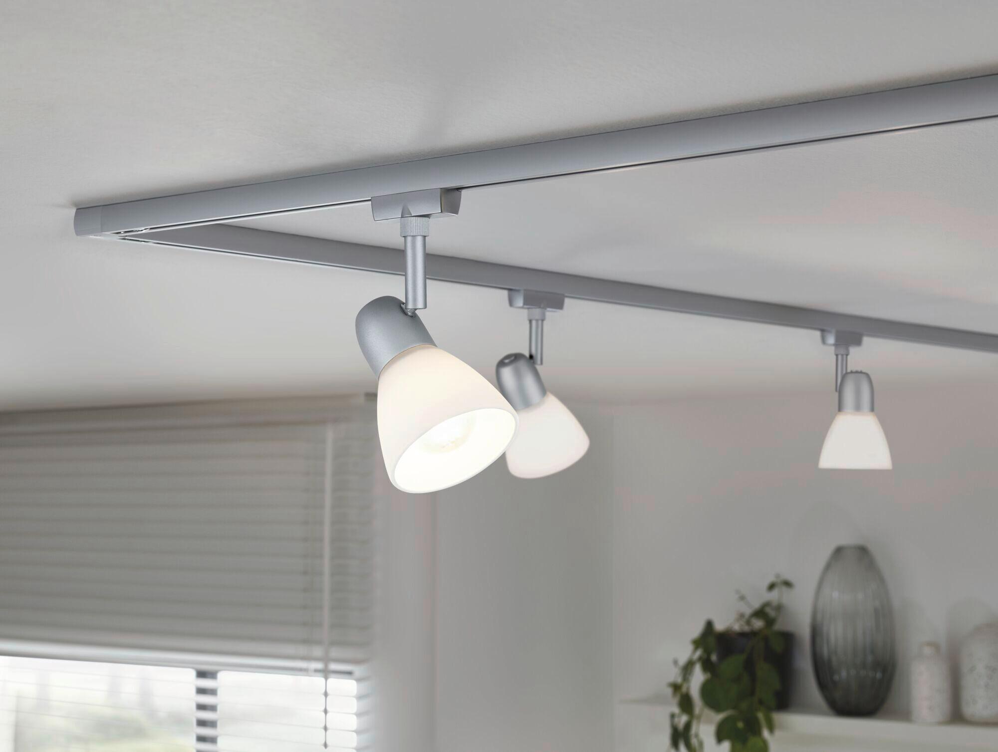 Schienensystem-Strahler Opal/Chromfarben max. 20 Watt - Chromfarben/Opal, Design, Glas/Metall (8,3/14,8cm) - Paulmann
