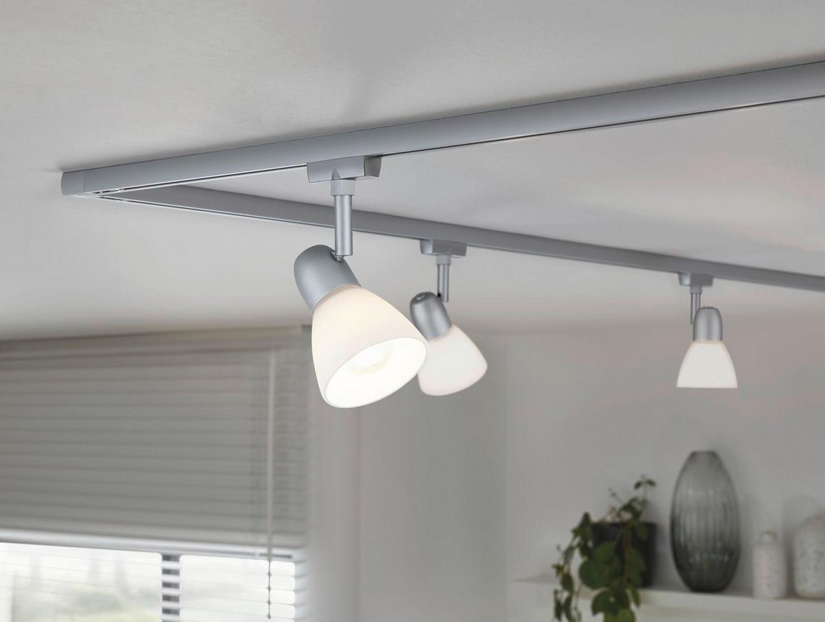 Schienensystem-Strahler Opal/Chromfarben max. 20 Watt - Chromfarben/Opal, Design, Glas/Metall (8,3/14,8cm) - Paulmann