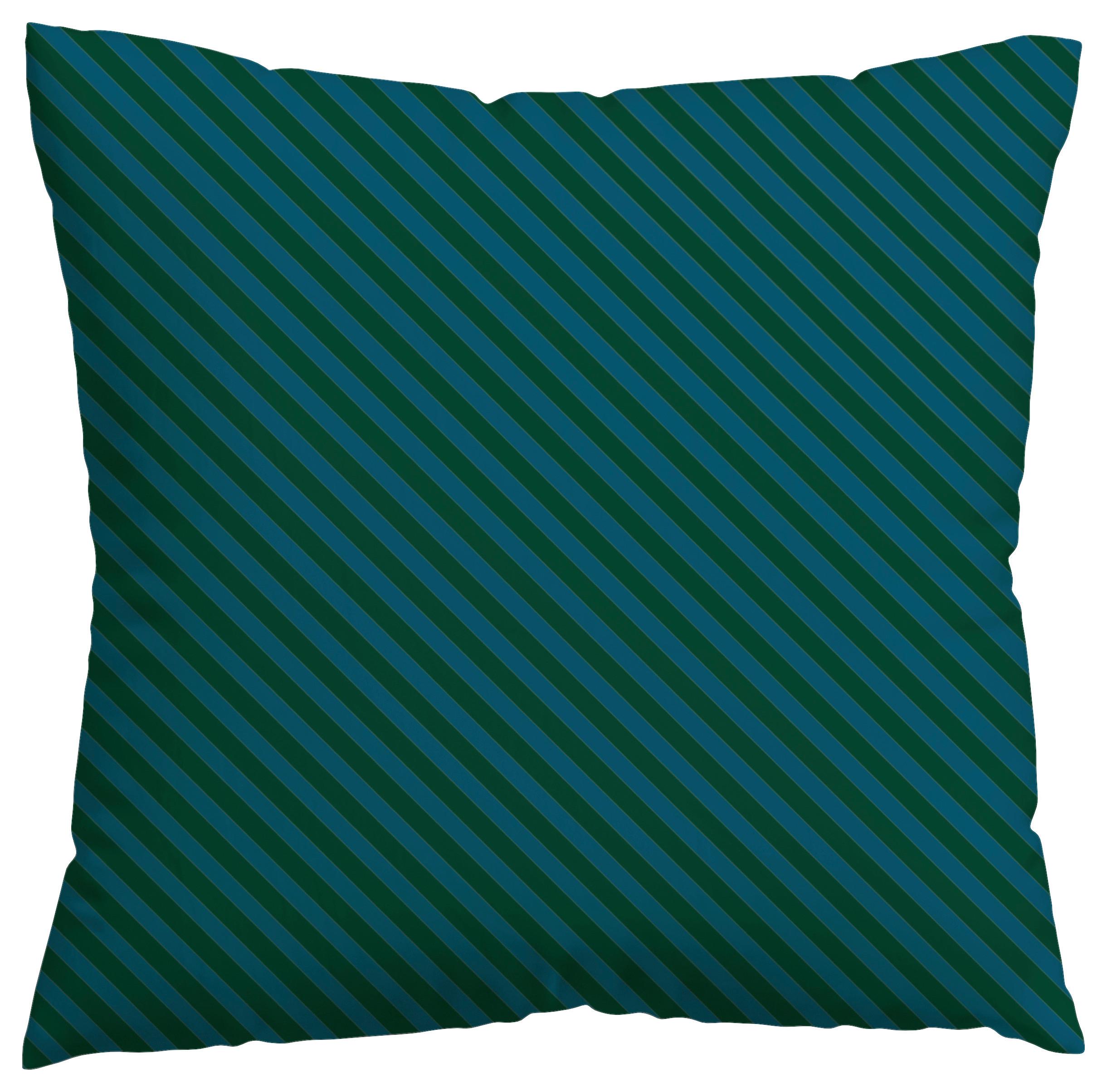 Kissenbezug Woven Satin Petrol/Dunkelgrün ca. 40x40cm - Dunkelgrün/Petrol, Basics, Textil (40/40cm) - Schlafgut