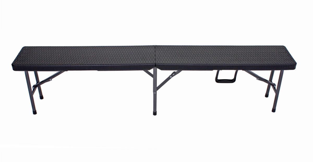 Gartengarnitur 3-tlg. Metall/ Kunststoff Schwarz - Schwarz, Basics, Kunststoff/Metall (180/75/73cm) - Gardenson