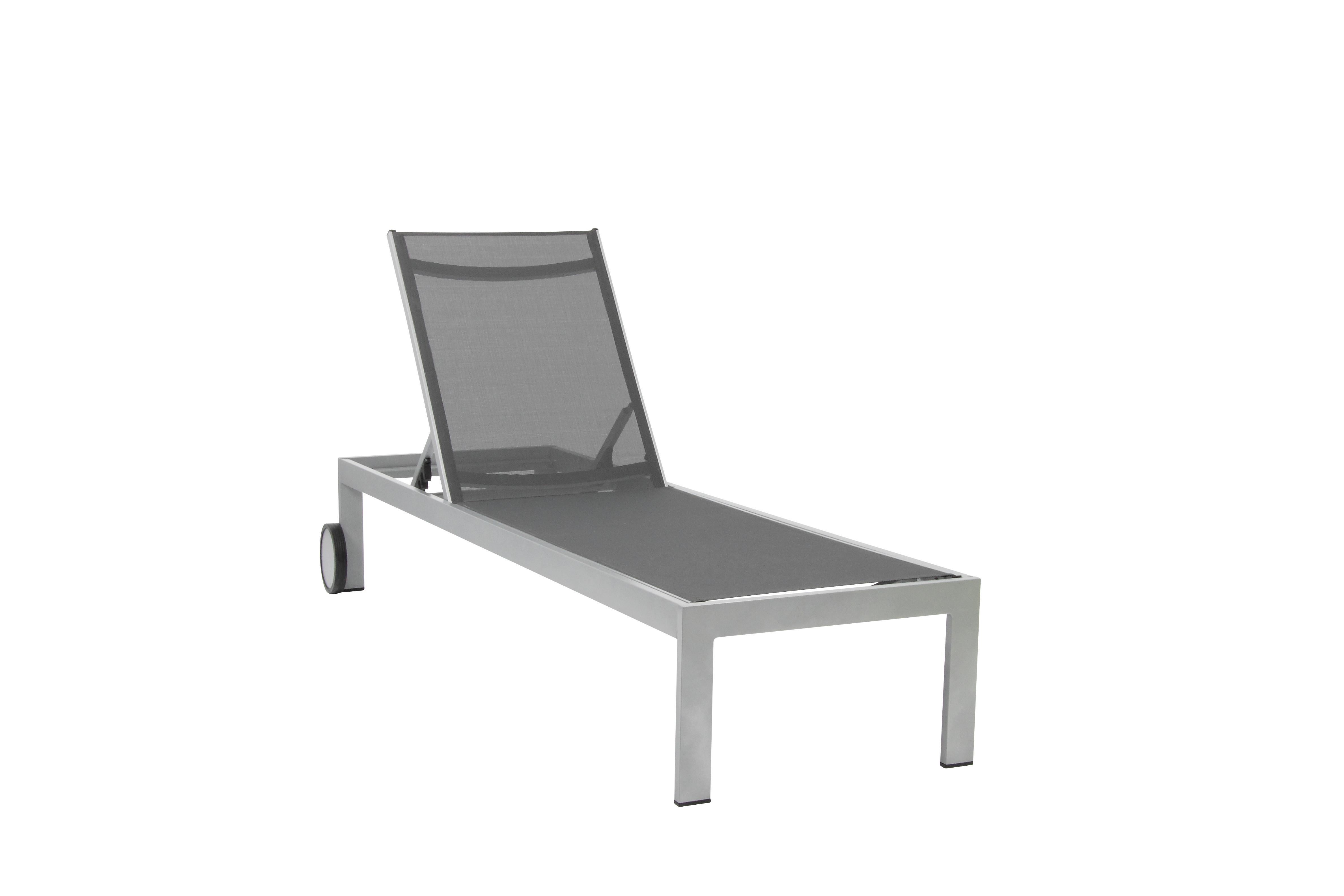 Sonnenliege Rimini Graphitfarben - Platinfarben/Graphitfarben, Basics, Textil/Metall (198/60/35cm) - Acamp