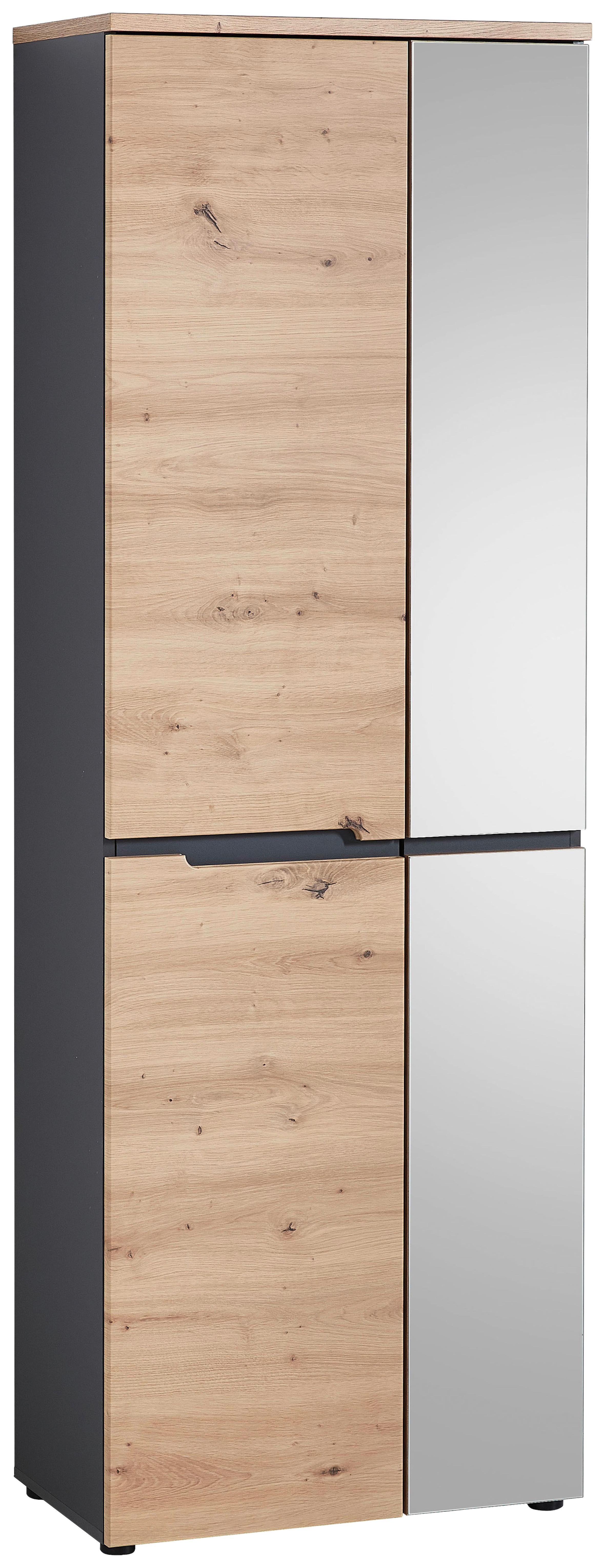 Garderobenschrank ca. 65x197x38cm - Eichefarben/Graphitfarben, MODERN (65/192/38cm) - Mömax