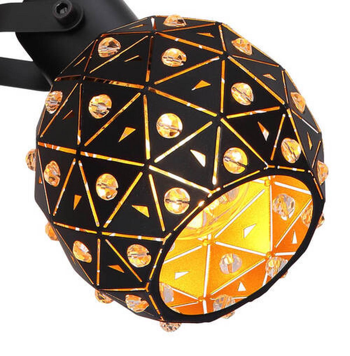Reflektor Jodie - zlate barve/črna, Basics, kovina/steklo (12/23/18,5cm) - Globo