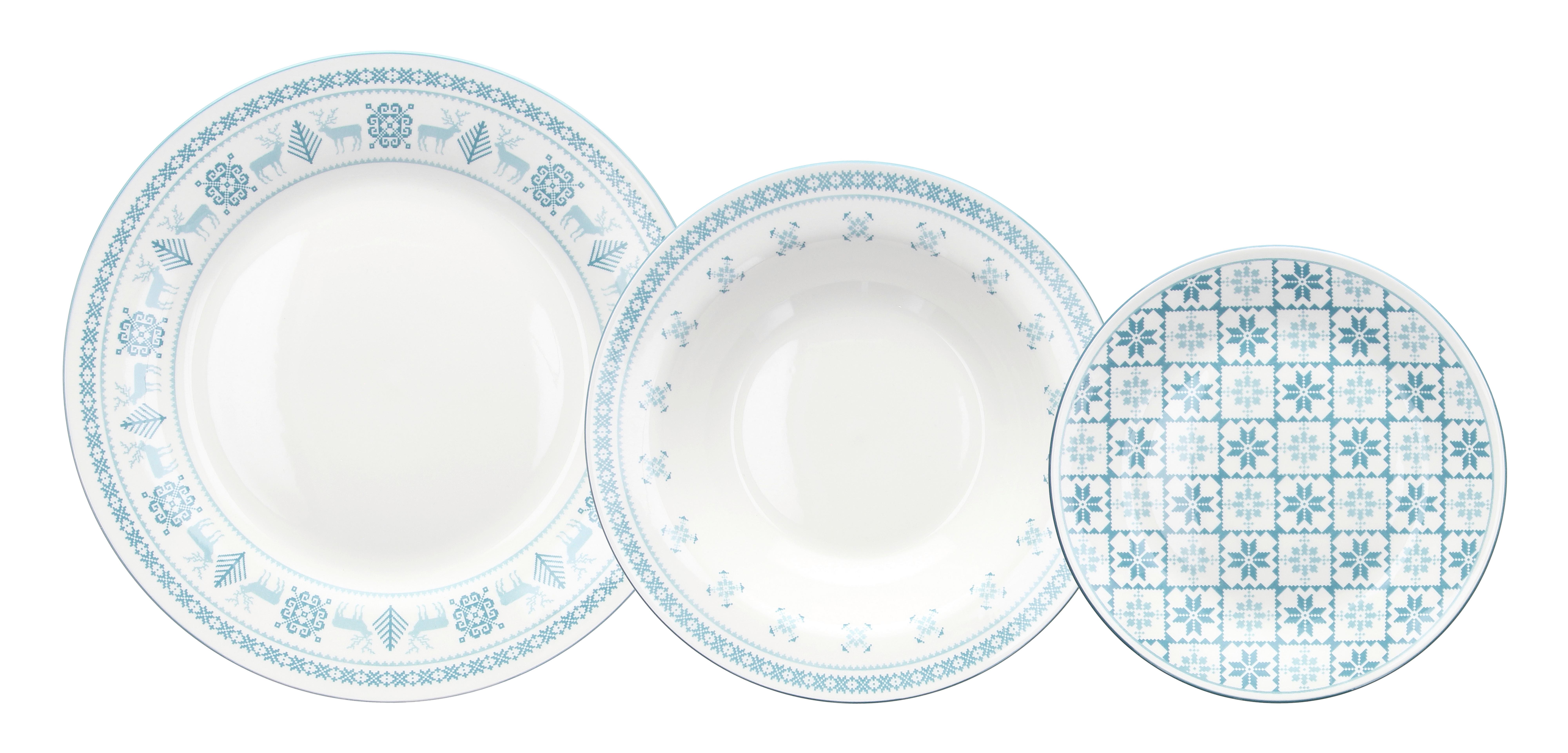 Kombinirani Servis Olimp New Polar - svetlo modra/bela, Moderno, keramika (31,5/20/28cm) - Tognana