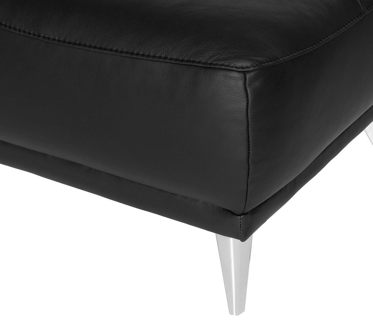 Hocker "Frisco" , schwarz - Chromfarben/Schwarz, MODERN, Textil/Metall (65/46/65cm) - MID.YOU