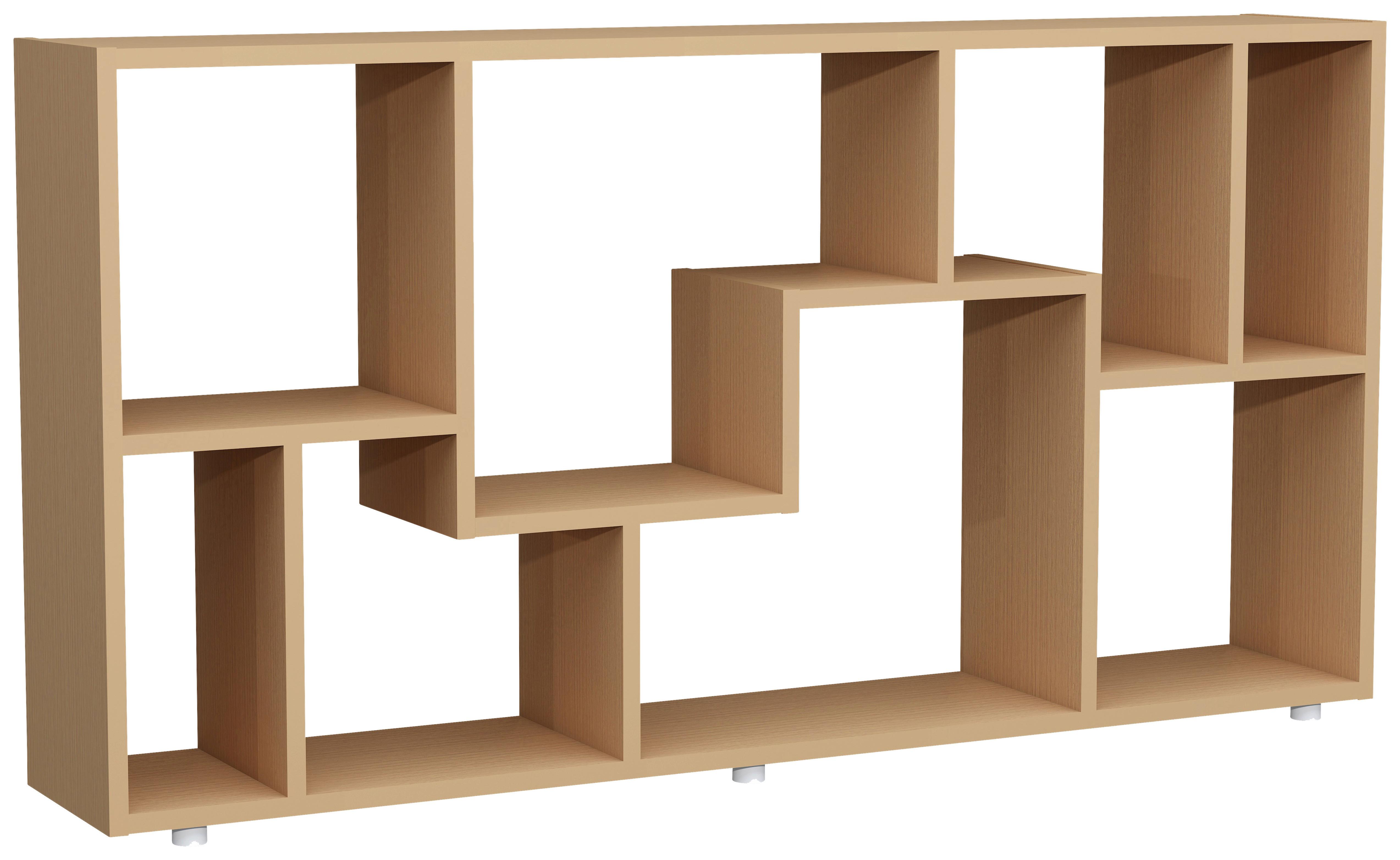 REGAL LANISA - Buchefarben/Silberfarben, Design, Holzwerkstoff/Kunststoff (116/58/20cm) - MID.YOU