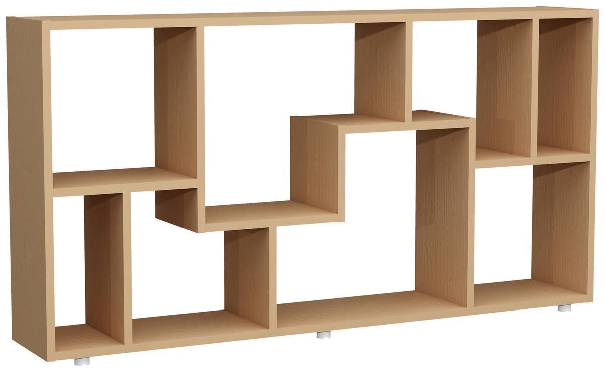 REGAL LANISA - Buchefarben/Silberfarben, Design, Holzwerkstoff/Kunststoff (116/58/20cm) - MID.YOU