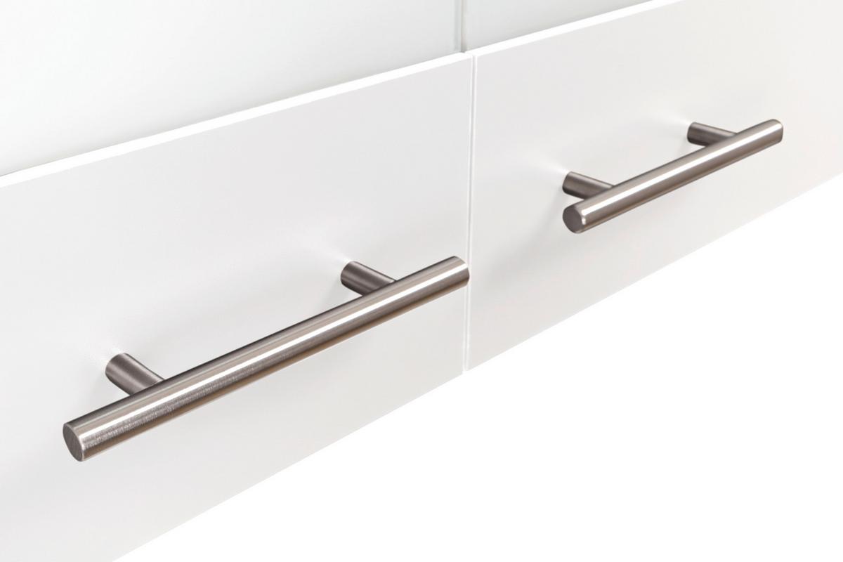 Bife Omara Merle, 100cm - srebrne barve/barve hrasta, Basics, kovina/steklo (100/200/60cm) - Respekta