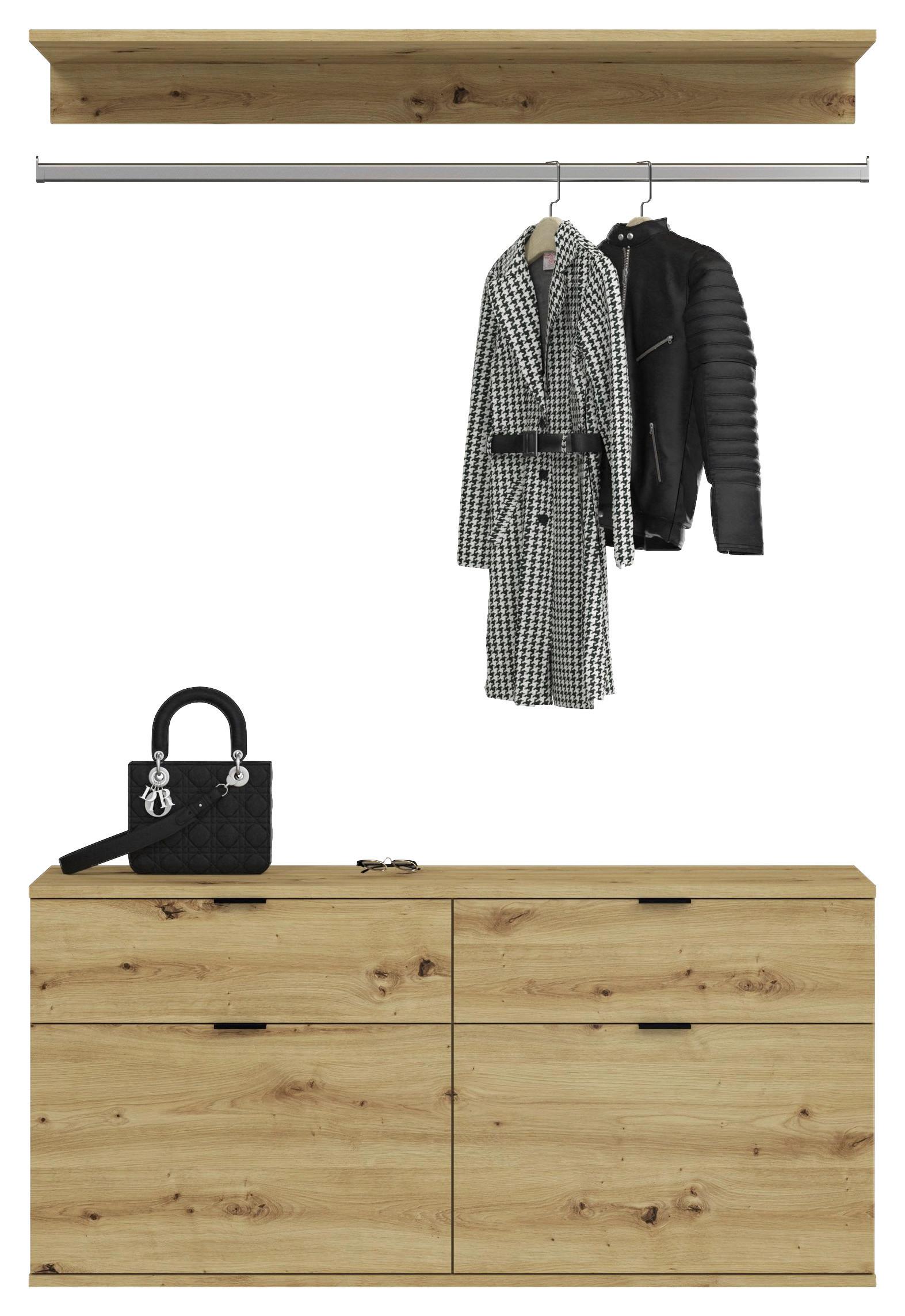 Garderobe Projekt X 32-teilig ca.121x61x34cm Eichefarben - KONVENTIONELL, Holzwerkstoff (121/61/34cm) - MID.YOU