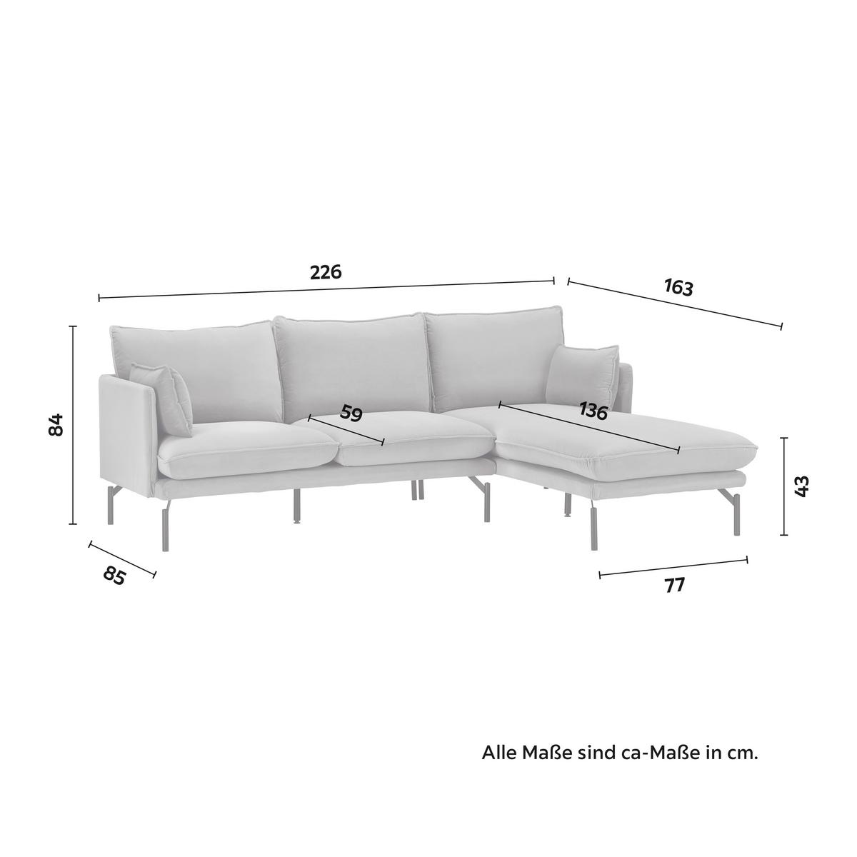 Sedežna Garnitura Rosa, Nežno Roza/bež - črna/bež, Moderno, kovina/tekstil (226/84/163cm) - Bessagi Home