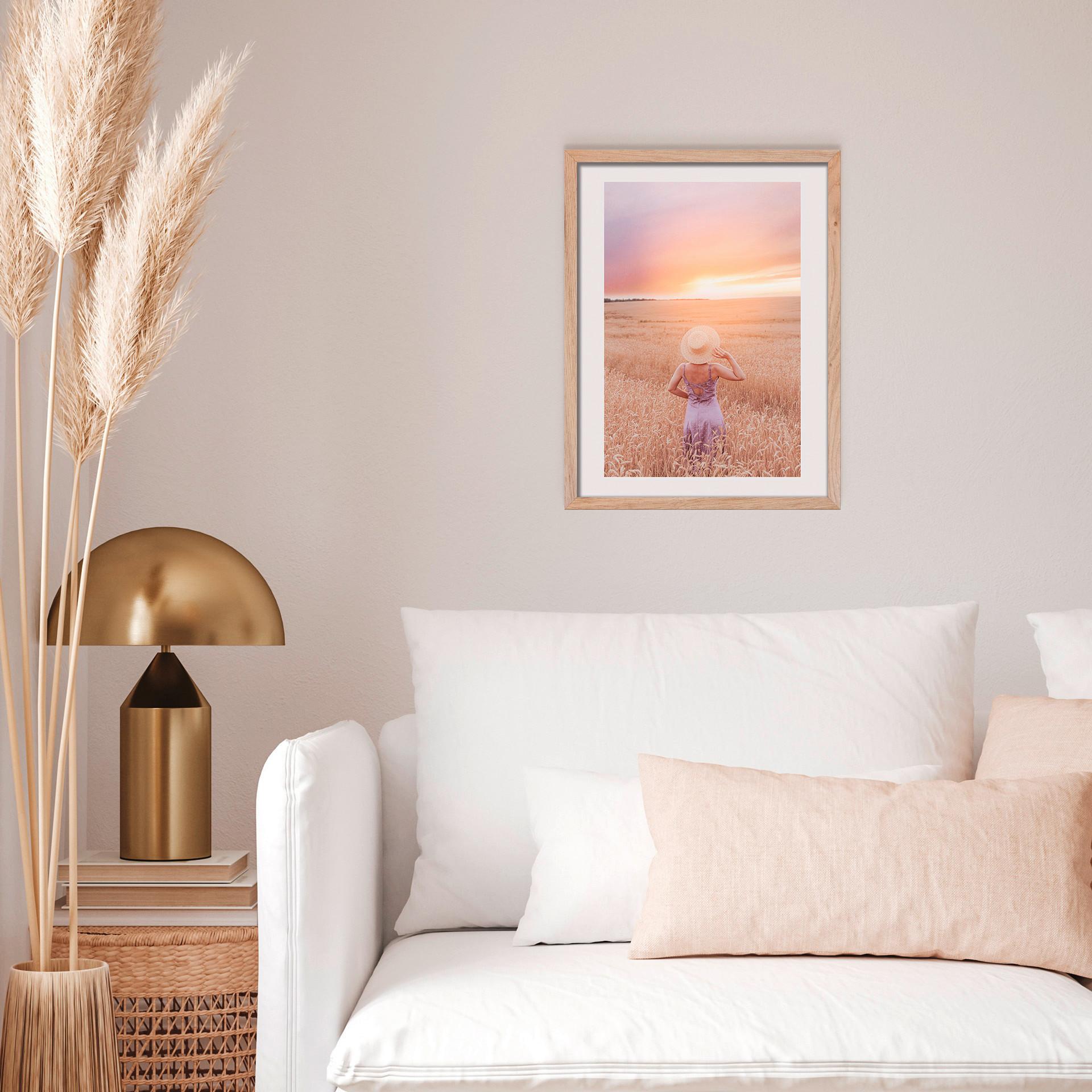 Bild Vous I ca. 30x40cm - Eichefarben/Gelb, Holzwerkstoff/Papier (30/40cm) - Modern Living