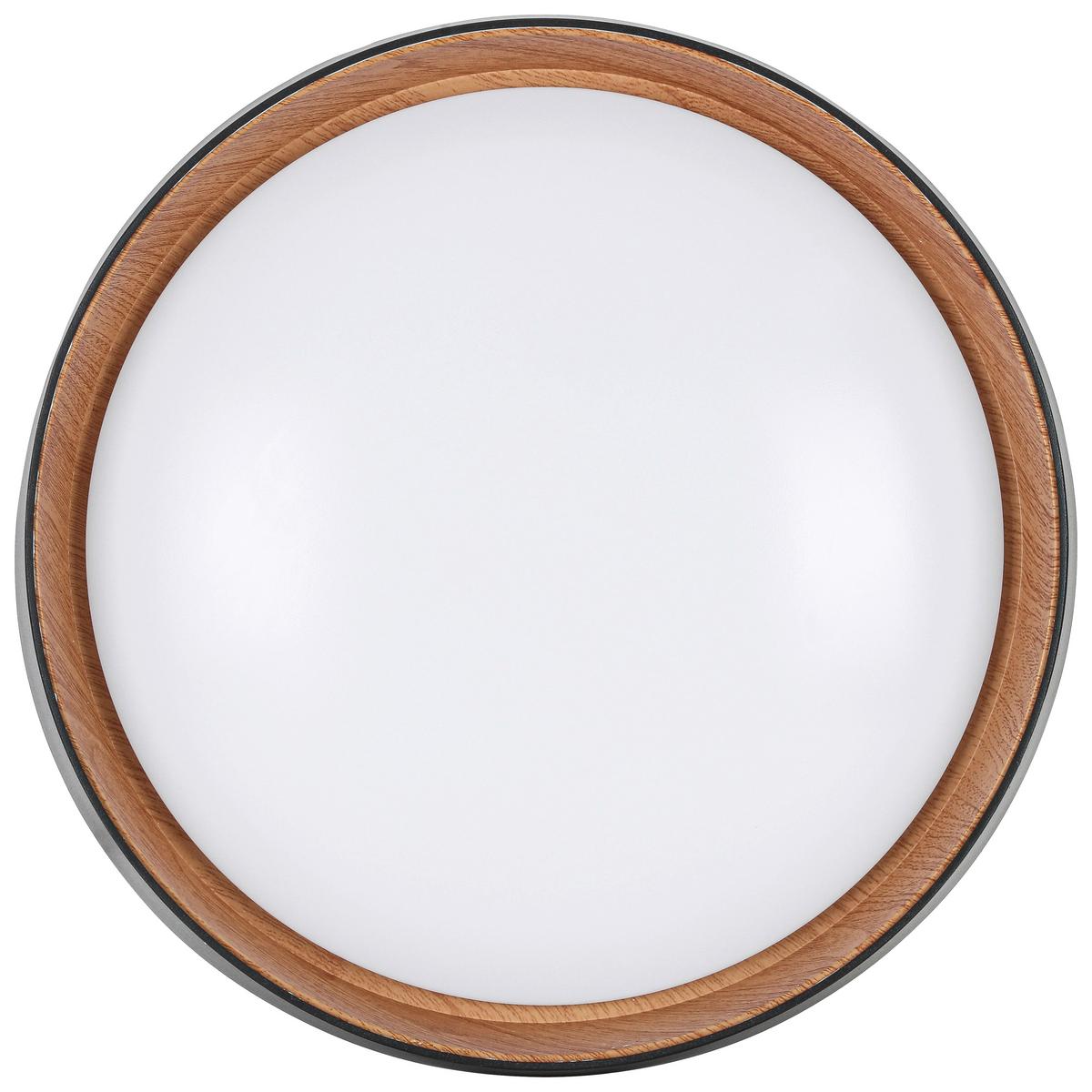 Plafonieră cu LED Lia - alb, Konventionell, plastic/lemn (39/7cm) - Mömax