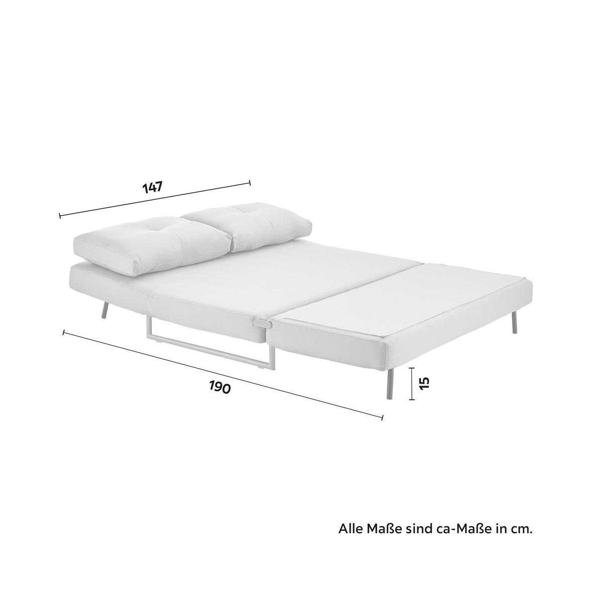 Schlafsofa "Malic", beige, Webstoff - Eichefarben/Beige, MODERN, Textil/Metall (150/84/90cm) - Bessagi Home