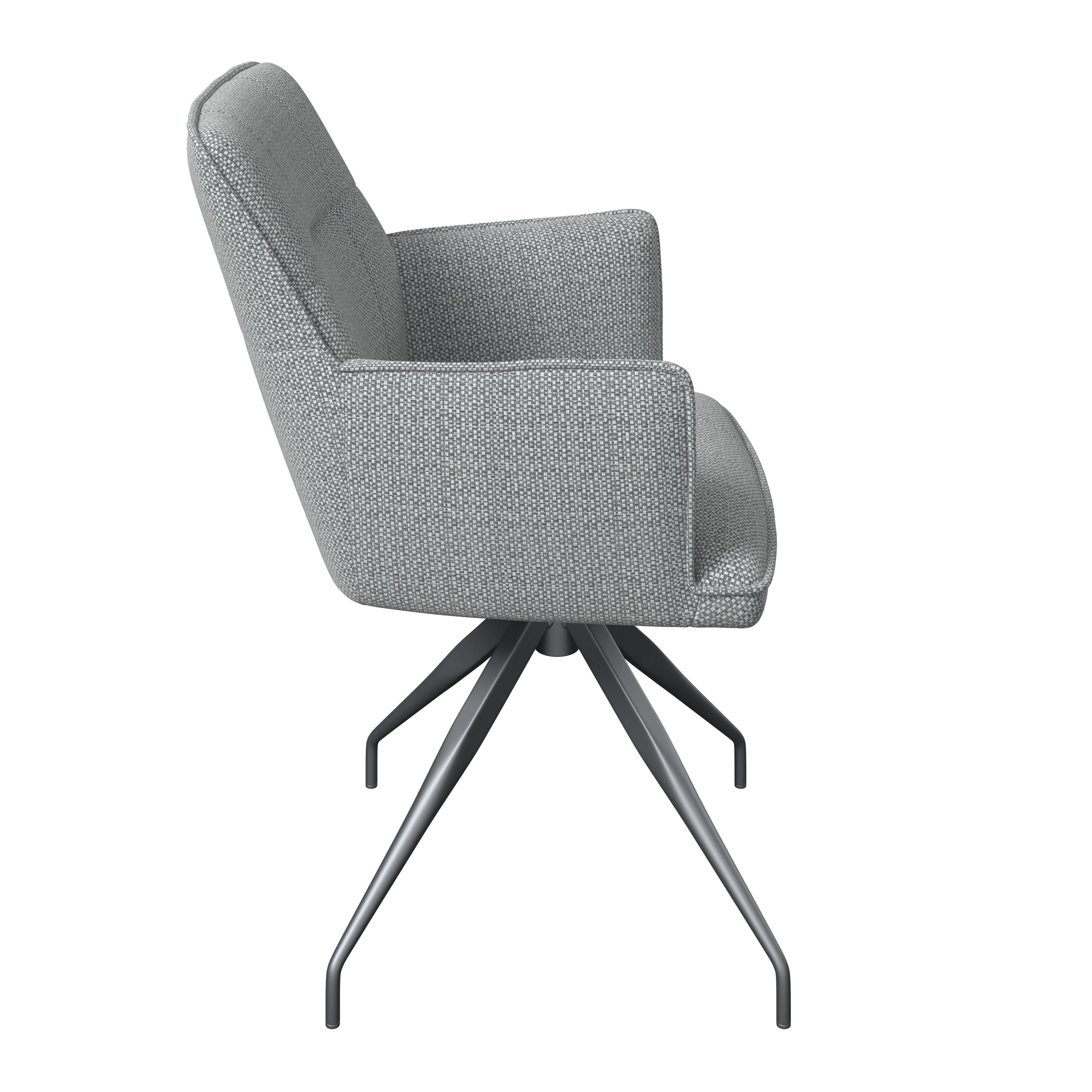 UTESTOL GLAMOUR - beige/antracit, Modern, metall/textil (62/62/87cm) - Mömax