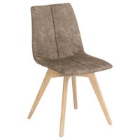 KRZESŁO SANNE 1 - kolor piaskowy, Design, drewno/tkanina (47/87/52cm) - Novel