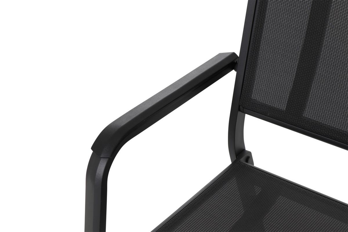 Gartenbank Metall/Textil 2-Sitzer Tesoro - Anthrazit/Schwarz, KONVENTIONELL, Kunststoff/Textil (139/97/67cm) - Siena Garden