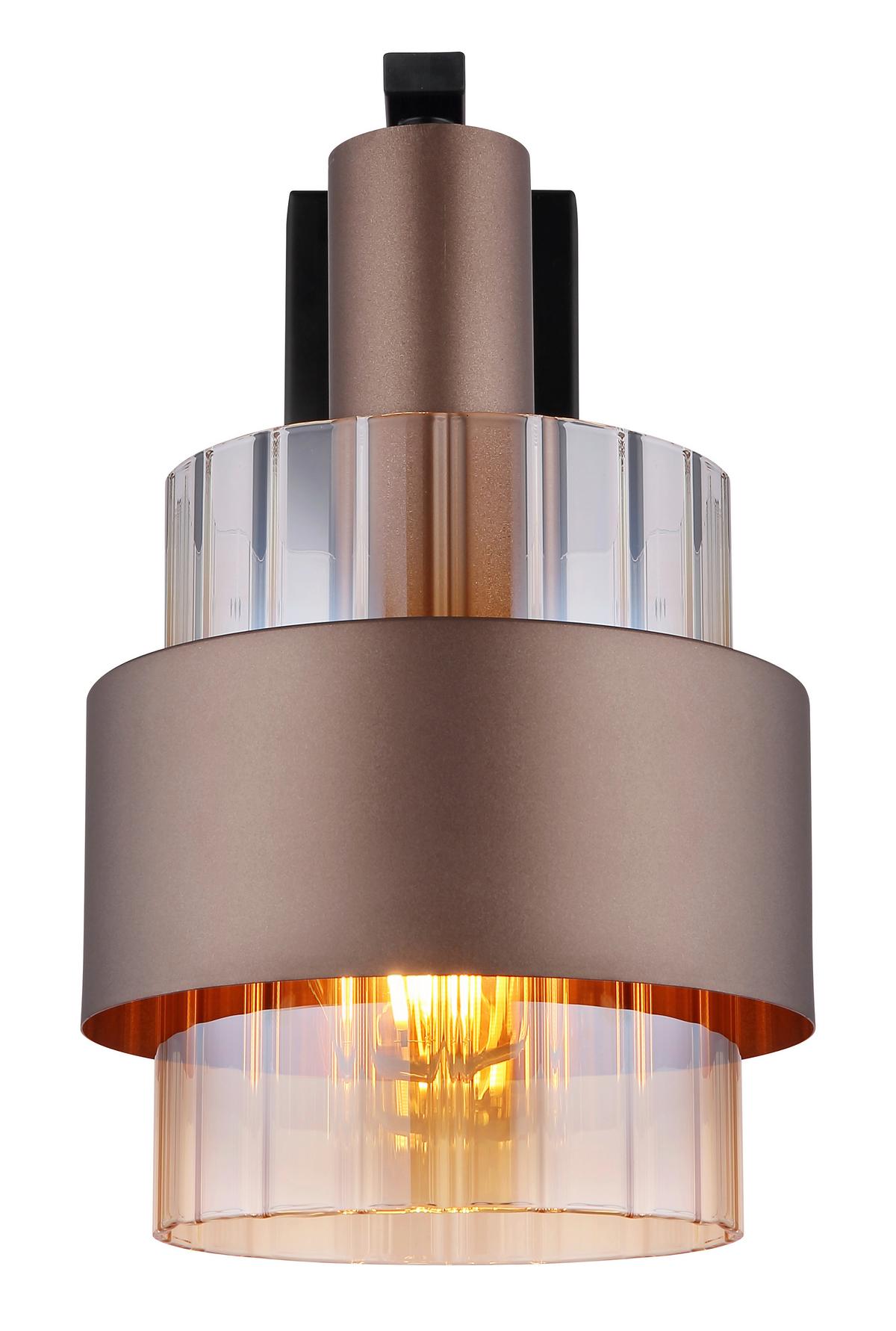 Zidna Svjetiljka 15560wa - narančasta/brončane boje, Design, staklo/metal (18,5/23,5/29,5cm) - Globo