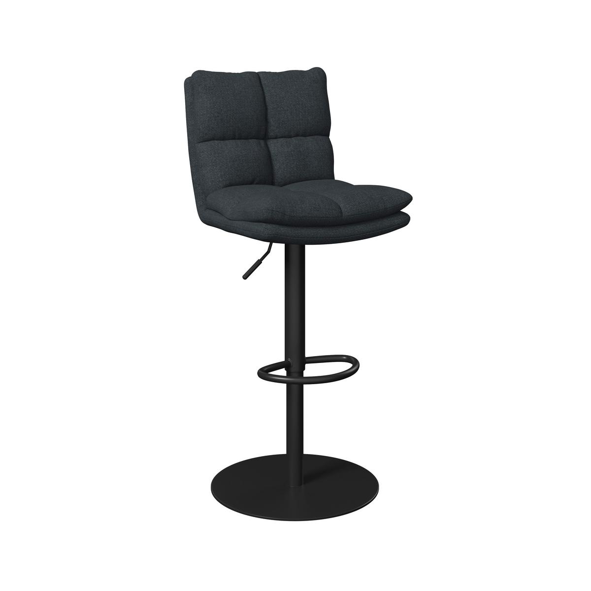 Barhocker Caja Schwarz Struktur Gepolstert - Schwarz, MODERN, Holz/Textil (47/87-107/49cm) - Bessagi Home