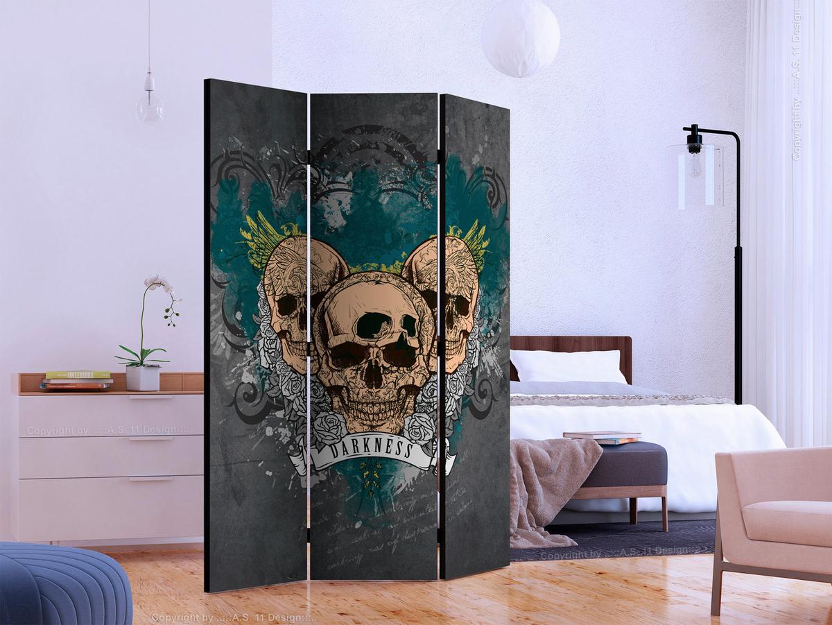 Paravan Darkness I, 3-Delni, Dvostranski - večbarvno, Basics, tekstil/les (135/172/3cm) - artgeist