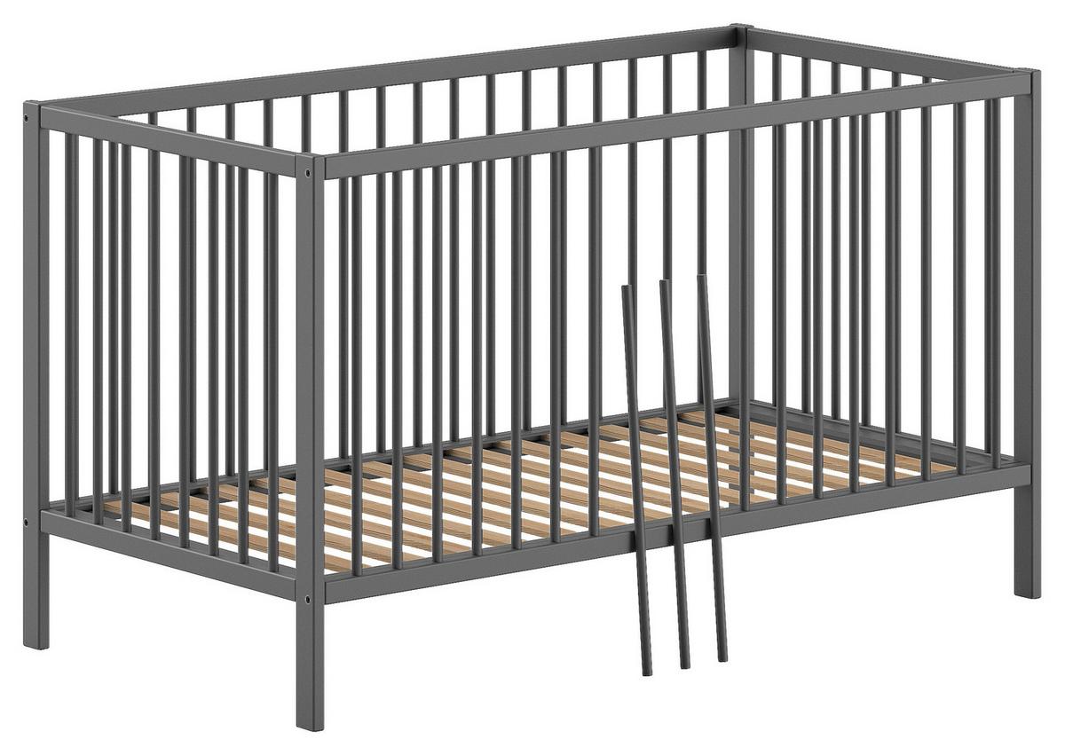 Kinder-/Juniorbett Dino ca. 70x140 cm Anthrazit - Anthrazit, MODERN, Holz (70/140cm) - MID.YOU