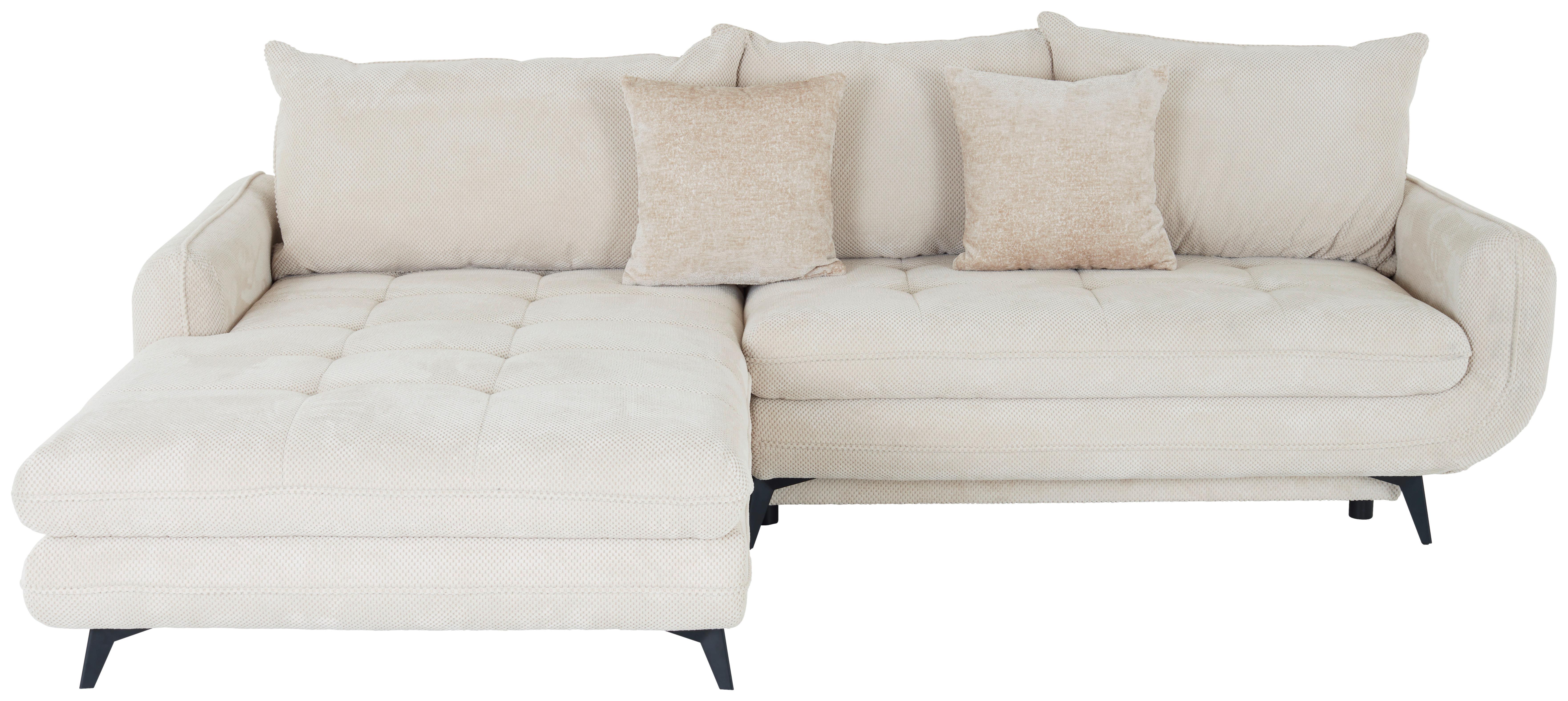 Kutna Garnitura Wave - bež/crna, Moderno, tekstil/metal (189/266cm) - Modern Living
