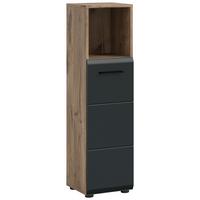 MIDISCHRANK ICE - Eiche dunkel/Schwarz, Basics, Holzwerkstoff/Kunststoff (30/110/30cm) - MID.YOU