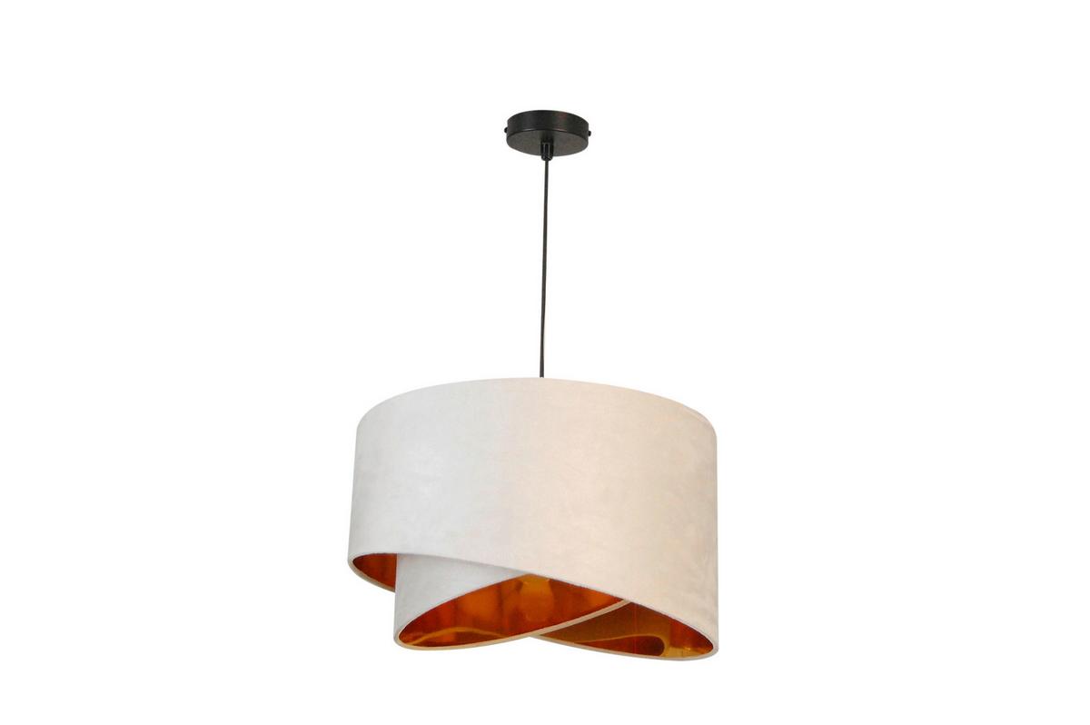 LAMPA WISZĄCA PAULA - biały/kolor złoty, Trend, metal/tkanina (45/130cm) - Novel