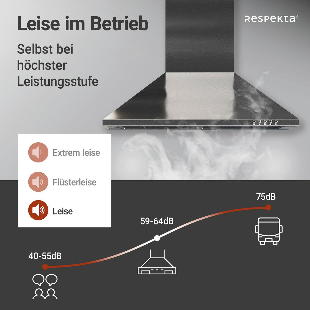 Dunstabzugshaube Nola Edelstahl B: ca. 60 cm - Edelstahlfarben, Trend, Metall (60/58-96/47,5cm) - Respekta