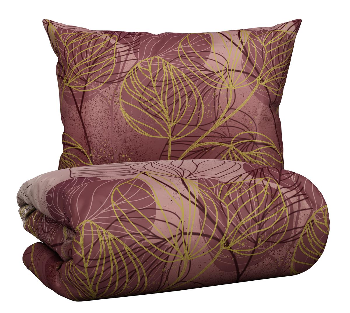 Bettwäsche Britt ca. 160x210cm - Weinrot, Konventionell, Textil (160/210cm) - Premium Living