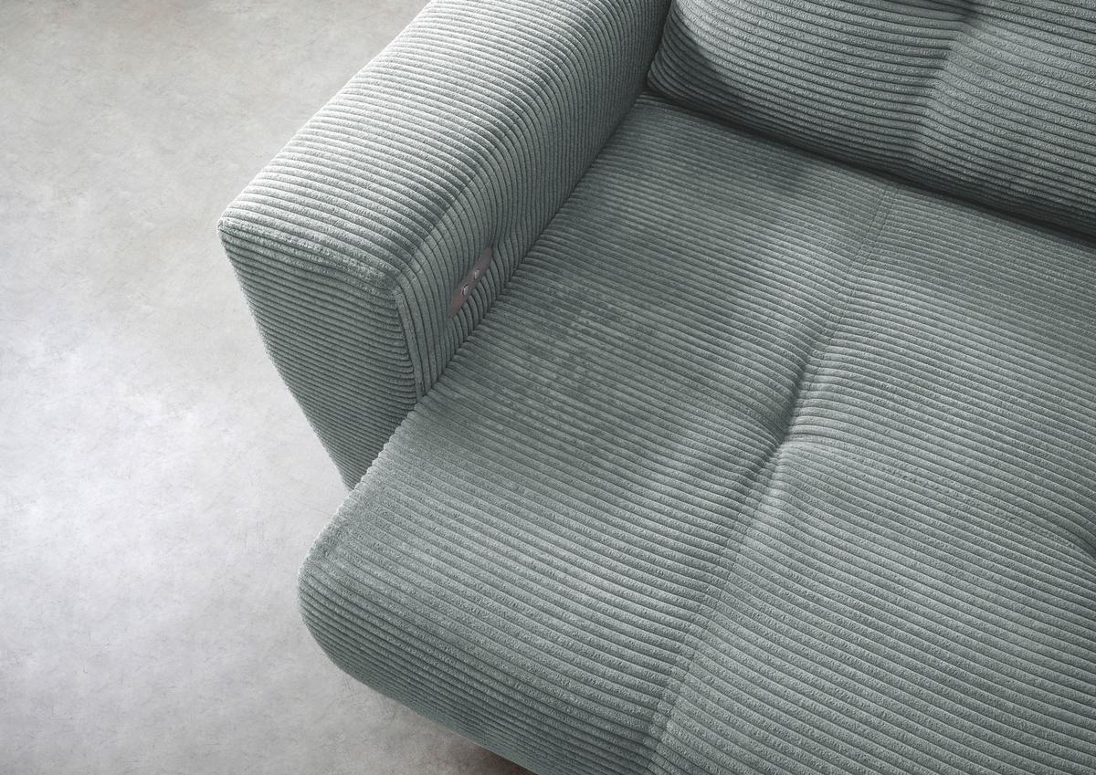 Wohnlandschaft Restato Hellblau Cord - Schwarz/Hellblau, MODERN, Holz/Textil (246/177cm) - MID.YOU