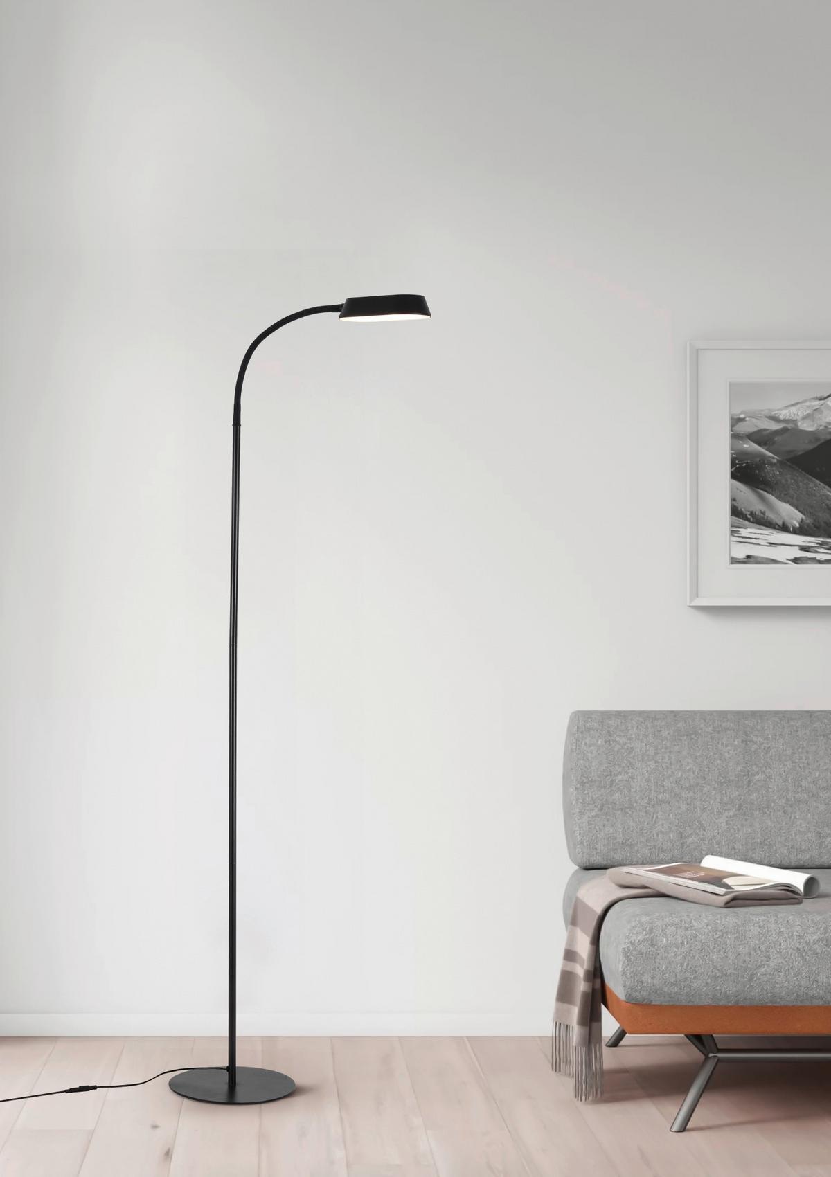 Lampadar cu LED TOPO - negru, Modern, plastic/metal (23/152cm) - Modern Living