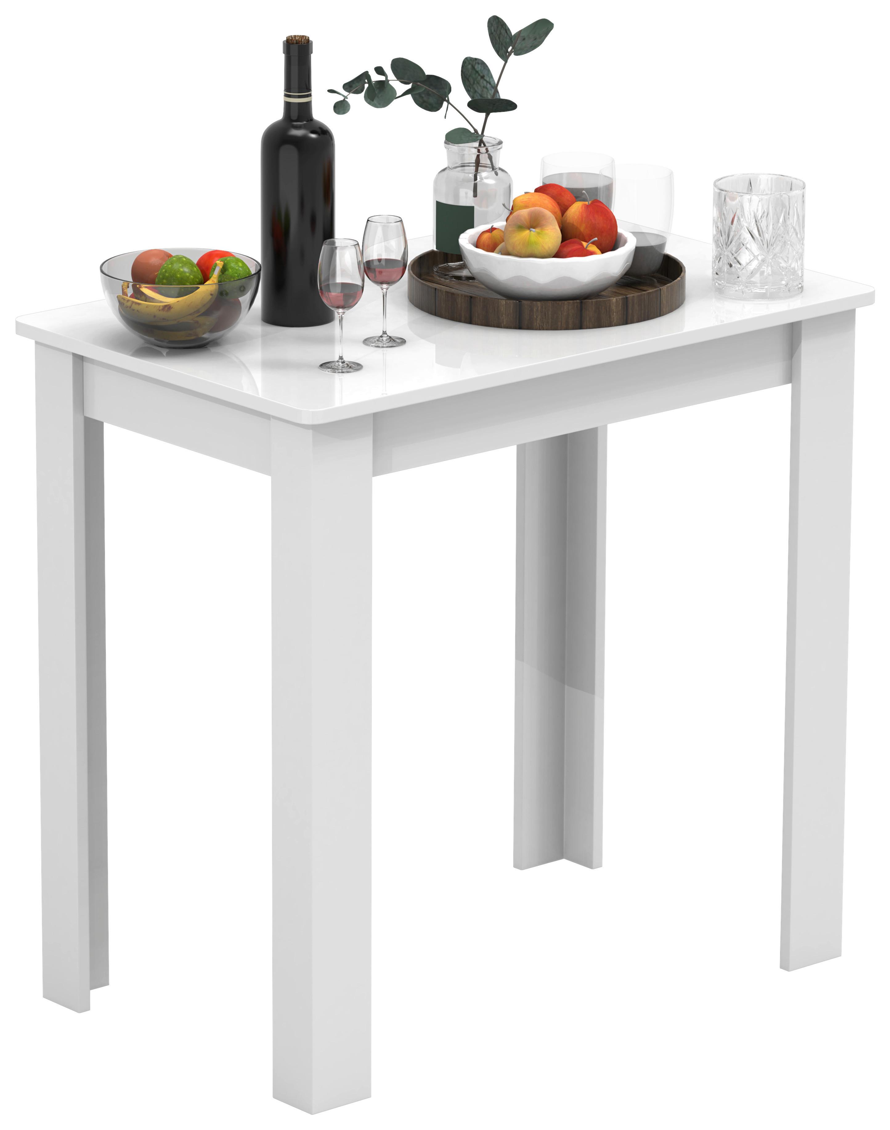 Jedilna Miza Esal, Bela - bela, Moderno, leseni material (80/76/50cm) - MID.YOU