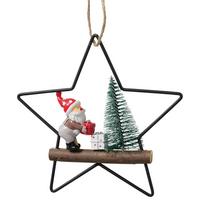 Függődísz Olli - barna/fekete, Basics, műanyag/fa (16/16/2cm) - Modern Living