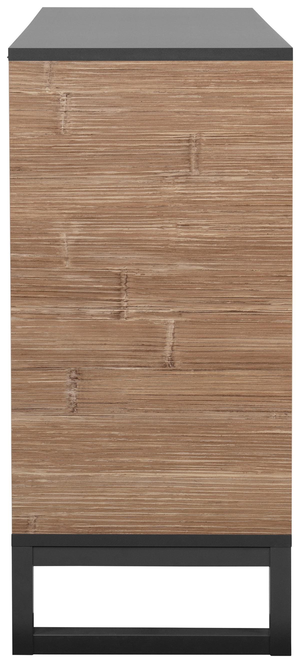 KOMODA SUMATRA - antracytowy/kolor naturalny, Konventionell, materiał drewnopochodny/tworzywo sztuczne (120/88/40cm) - Carryhome