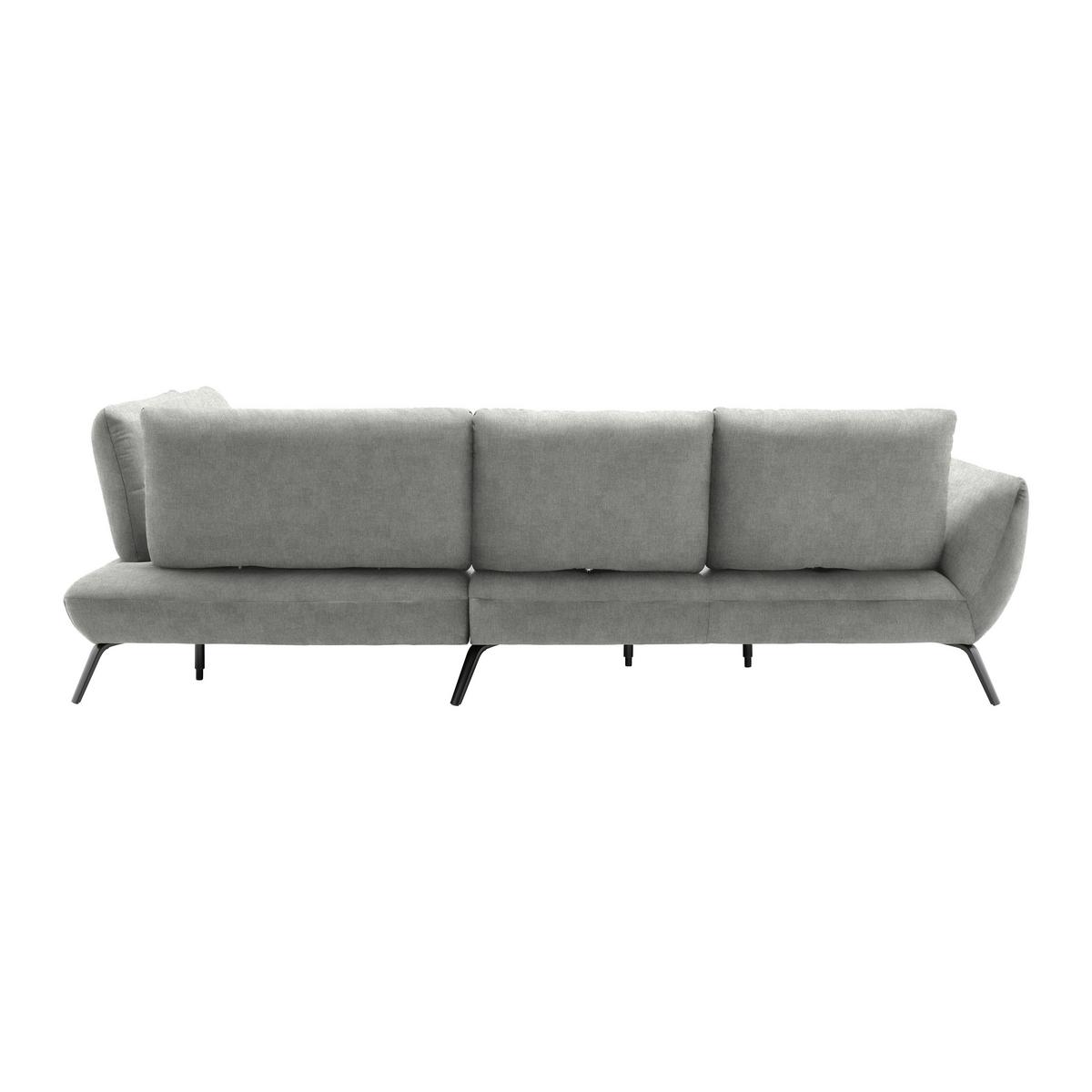 Wohnlandschaft Trendy Silberfarben - Silberfarben/Schwarz, MODERN, Holzwerkstoff/Textil (310/93/250cm) - Premium Living