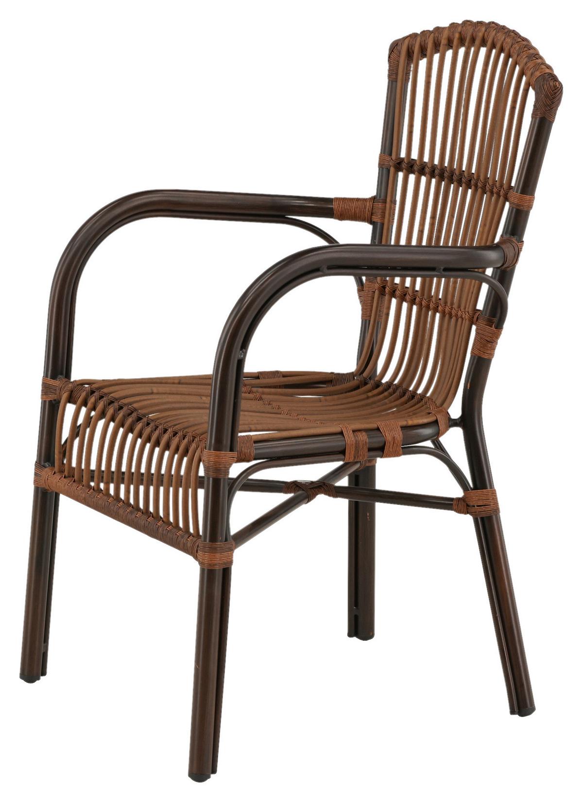 Gartensessel Galera ca. 55x90x63 cm Braun - Braun, KONVENTIONELL, Metall (55/90/63cm) - Gardenson