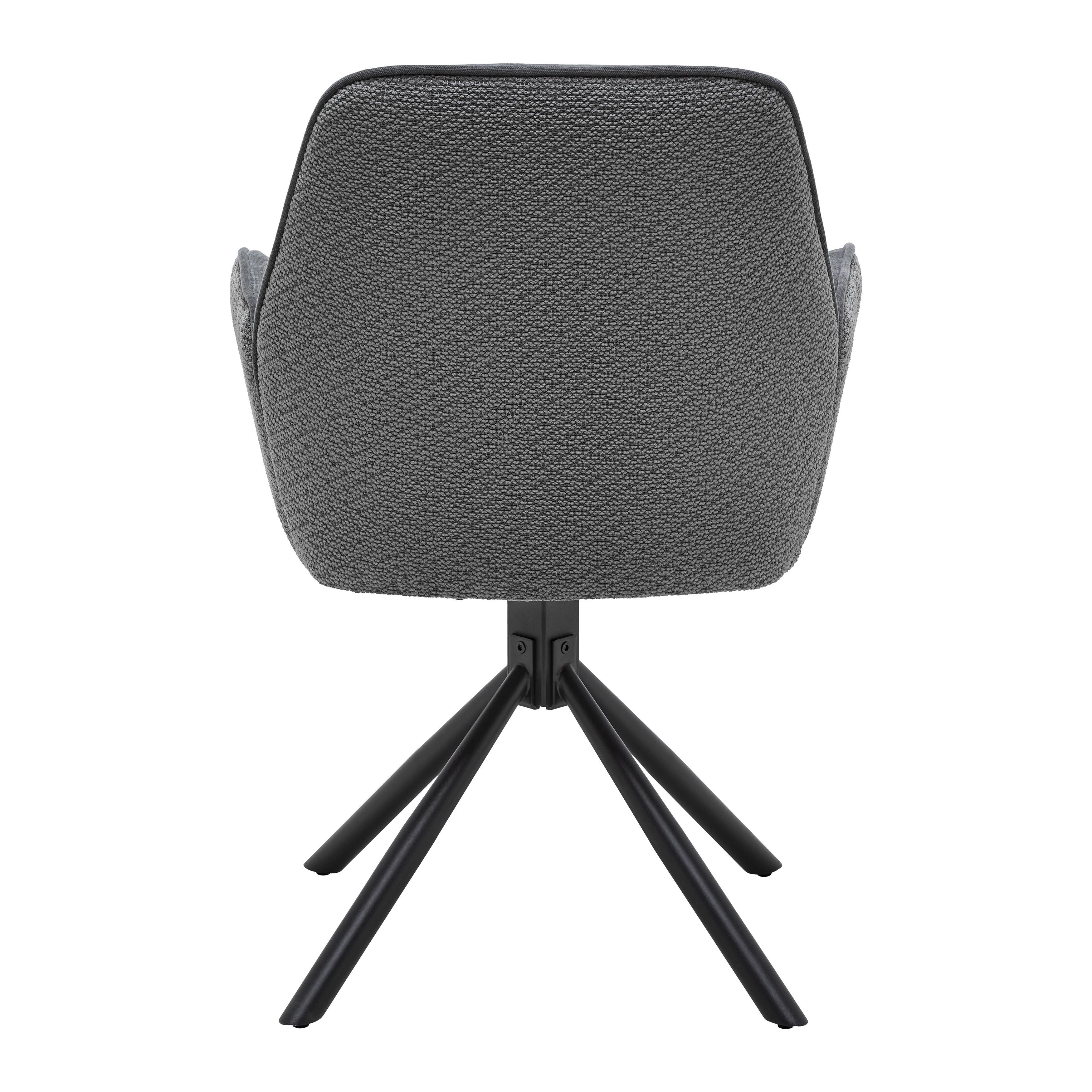 STOL MED ARMSTÖD QUEENS - svart/antracit, Design, metall/textil (60/89/64cm) - Mömax