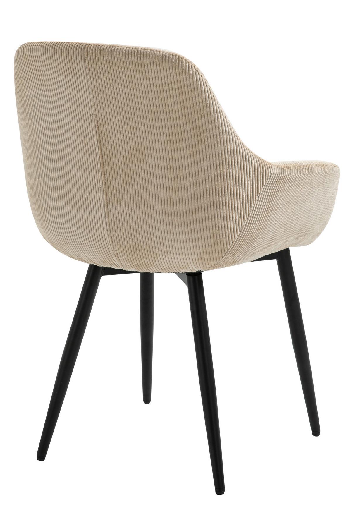 Set Naslanjačev Cord, Bež, 2-Delni - črna/bež, Moderno, kovina/tekstil (64/86/59cm) - Livetastic