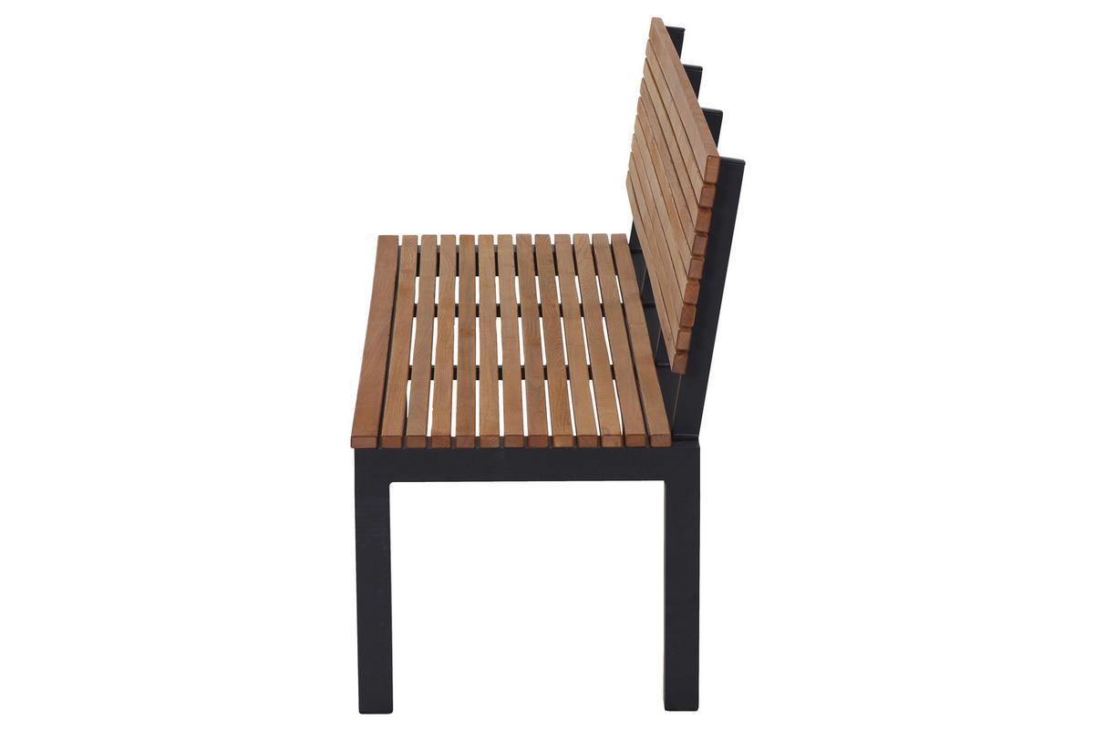 GARTENBANK N86393 - Anthrazit/Robinienfarben, KONVENTIONELL, Holz/Metall (146/84/57,5cm) - Siena Garden