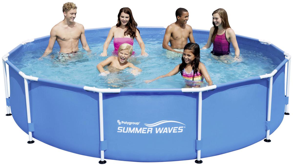 Medence Merevfalú Summer Waves - kék, fém (366/76cm) - Best Price